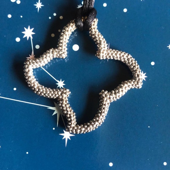 STERLING SILVER Abstract Nubby Starfish Pendant - Picture 3 of 4